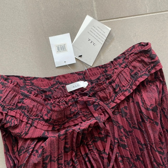 A.L.C. Maya snake print Bordeaux midi skirt (burgundy & black) - Picture 9 of 17